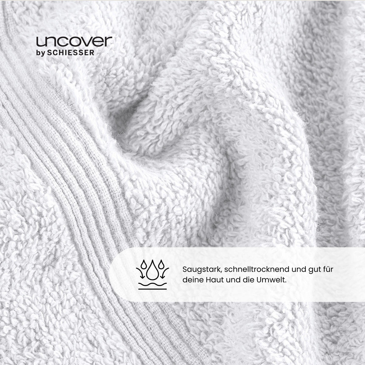 HANDTUCHSET Brooklyn - 4-teilig - 50x100cm - Weiß - Weiß, Textil (50/100cm) - Uncover by Schiesser