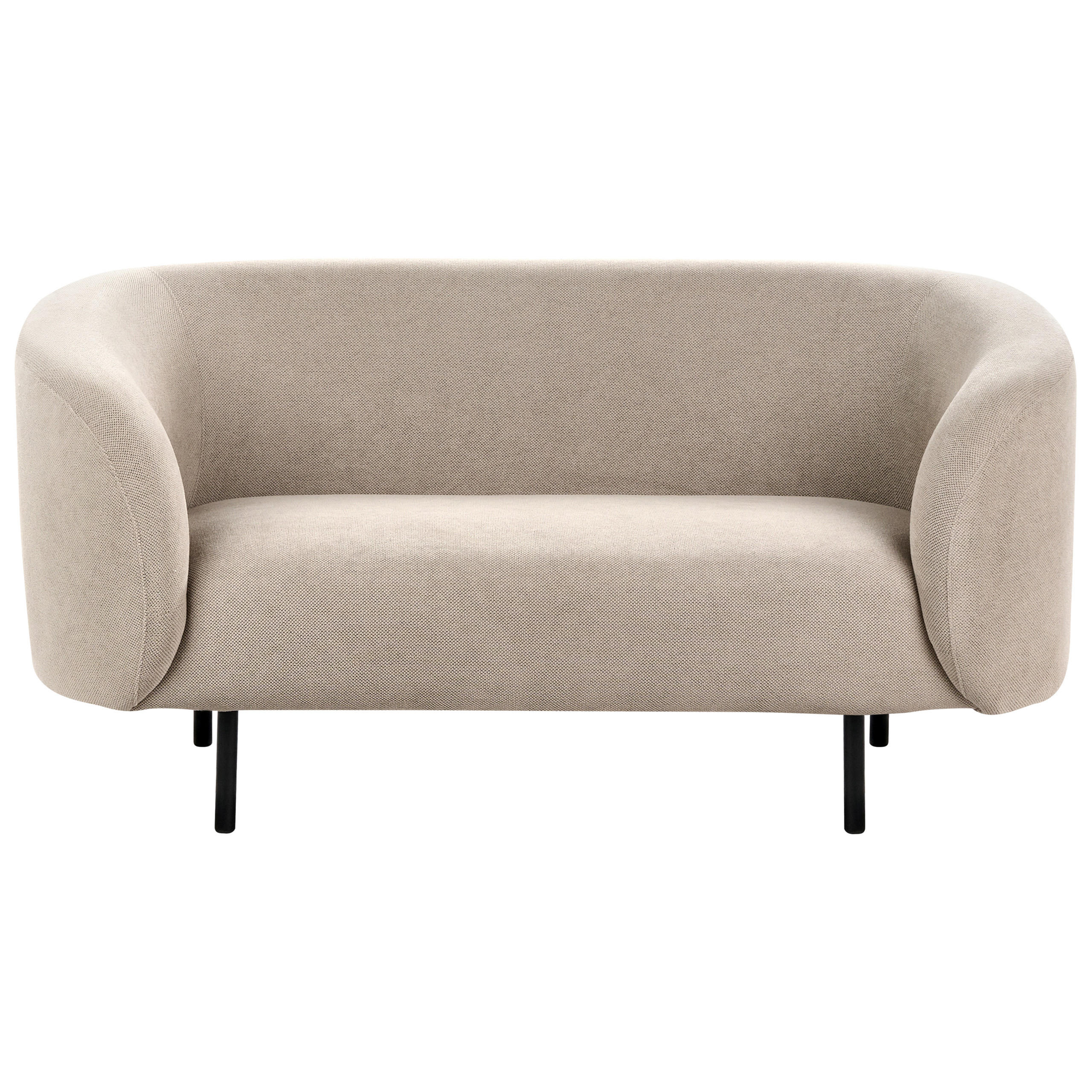 2-SITZER-SOFA Stoff taupe/schwarz Loen - Beige/Schwarz, Textil (155/79/70cm) - Beliani