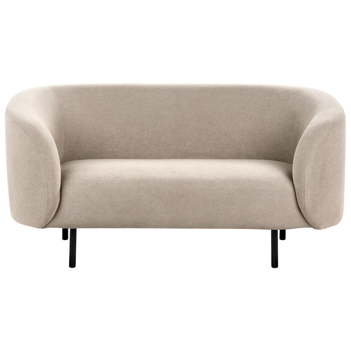 2-SITZER-SOFA Stoff taupe/schwarz Loen - Beige/Schwarz, Textil (155/79/70cm) - Beliani
