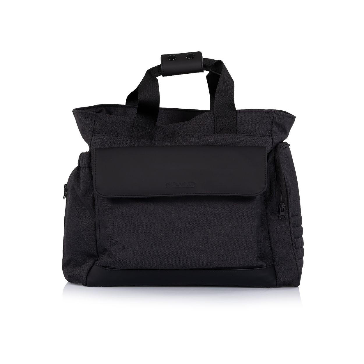 WICKELTASCHE CHMBL026 schwarz kompakt faltbar, Rucksackfunktion, Wickelauflage, Reißverschluss - Schwarz, Textil (18/30/44cm) - Chipolino