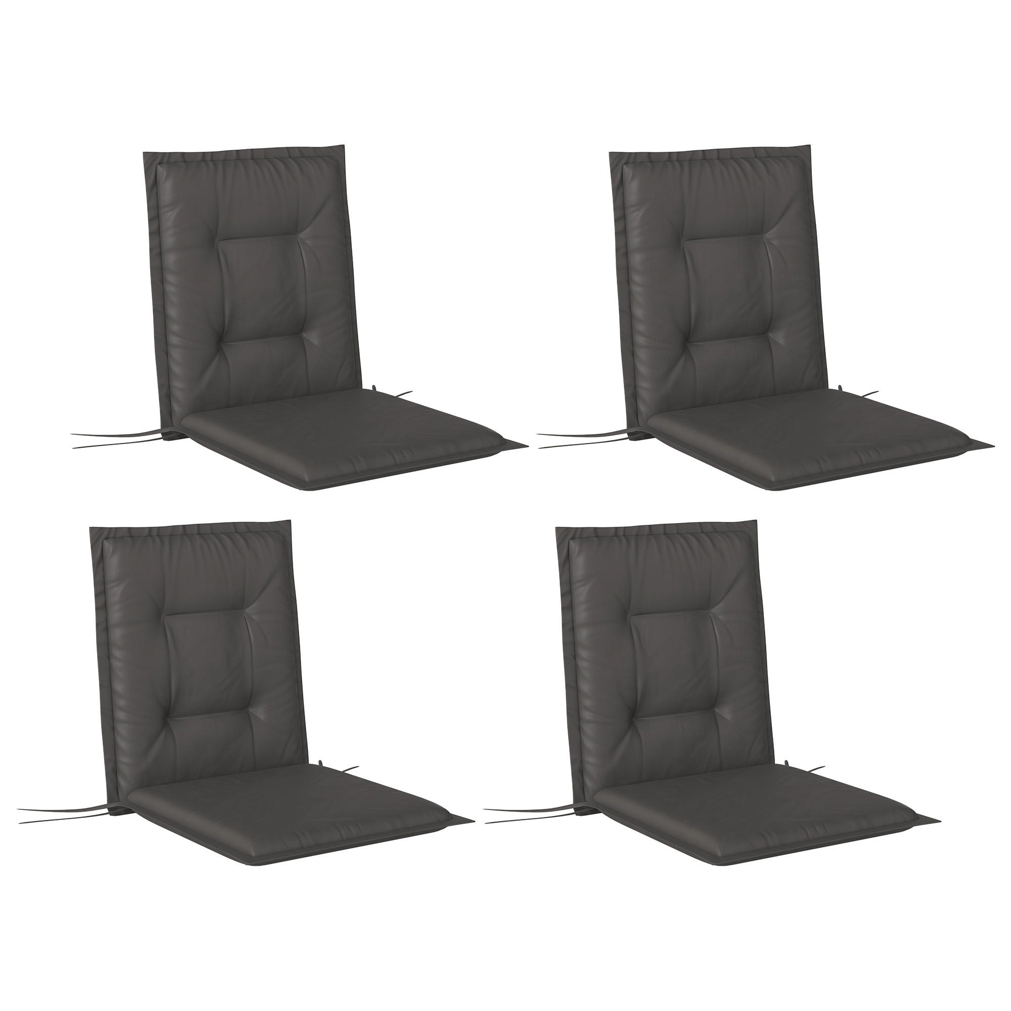 SITZKISSEN 4er Set 108 x 50 x 5 cm - Dunkelgrau, Kunststoff (50/5/108cm) - Outsunny