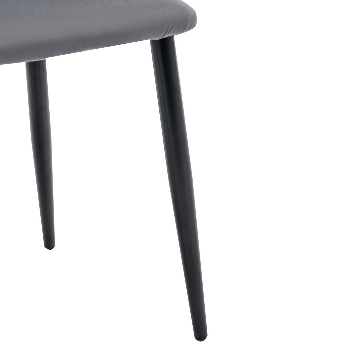 POLSTERSTUHL mit Rückenlehne 2er-Set Samt Grau - Grau, Metall (44/84/47cm) - Meubliv