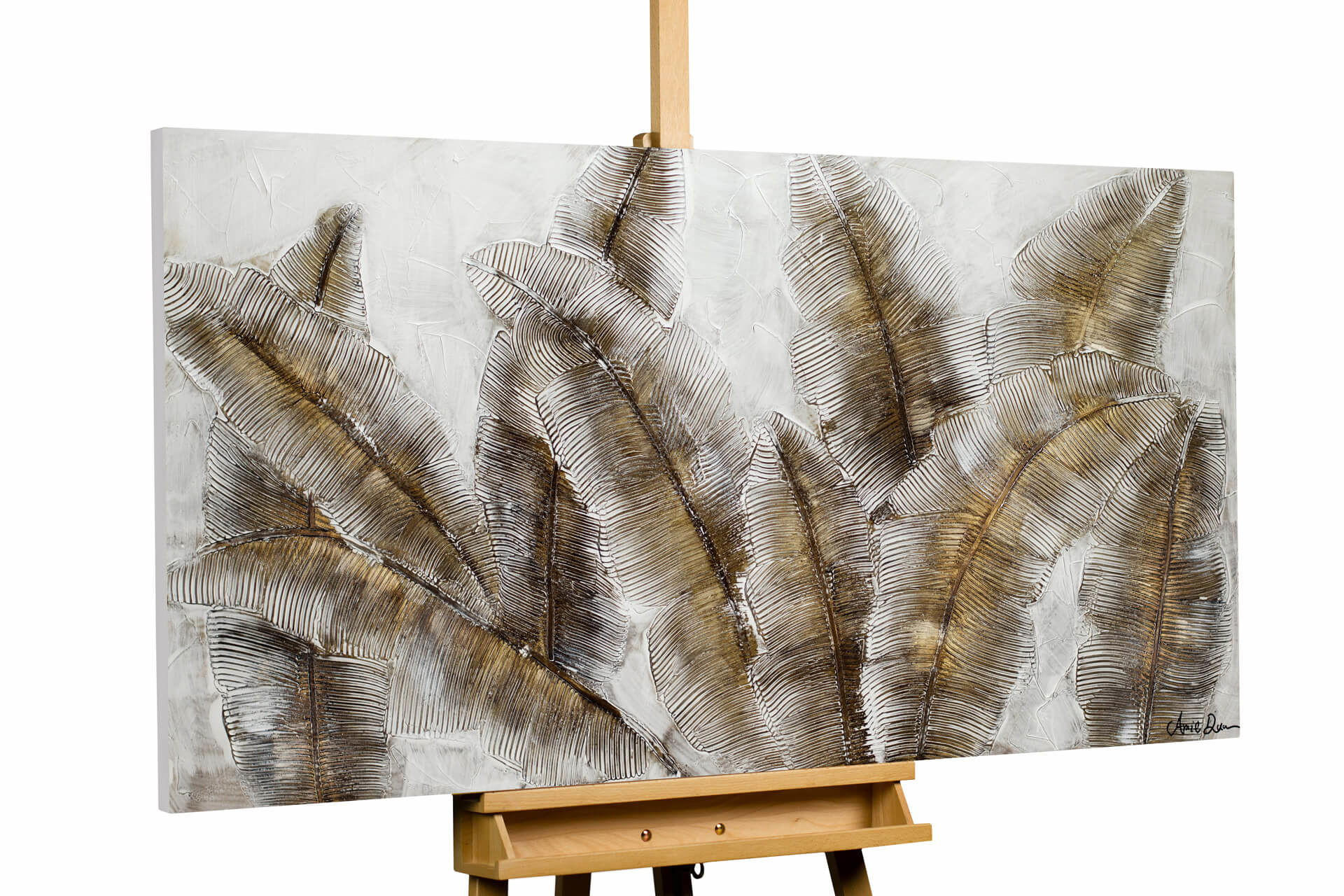 Kunstloft Acrylbild Weiß, Braun 120x60 cm