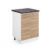 KÜCHENUNTERSCHRANK R-Line Sonoma 60 cm, AP Anthrazit - Weiß/Sonoma Eiche, Holzwerkstoff (60/81.6/60cm) - Vicco