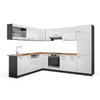 ECKKÜCHE R-Line Weiß Hochglanz/Anthrazit 227 x 287 cm, AP Eiche - Weiß Hochglanz/Anthrazit, Holzwerkstoff (287/81.6/60cm) - Vicco