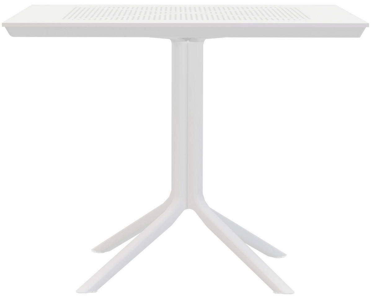 GARTENTISCH eckig 80/80/74 cm Kunststoff Weiß - Weiß, Kunststoff (80/80/74cm) - CLP