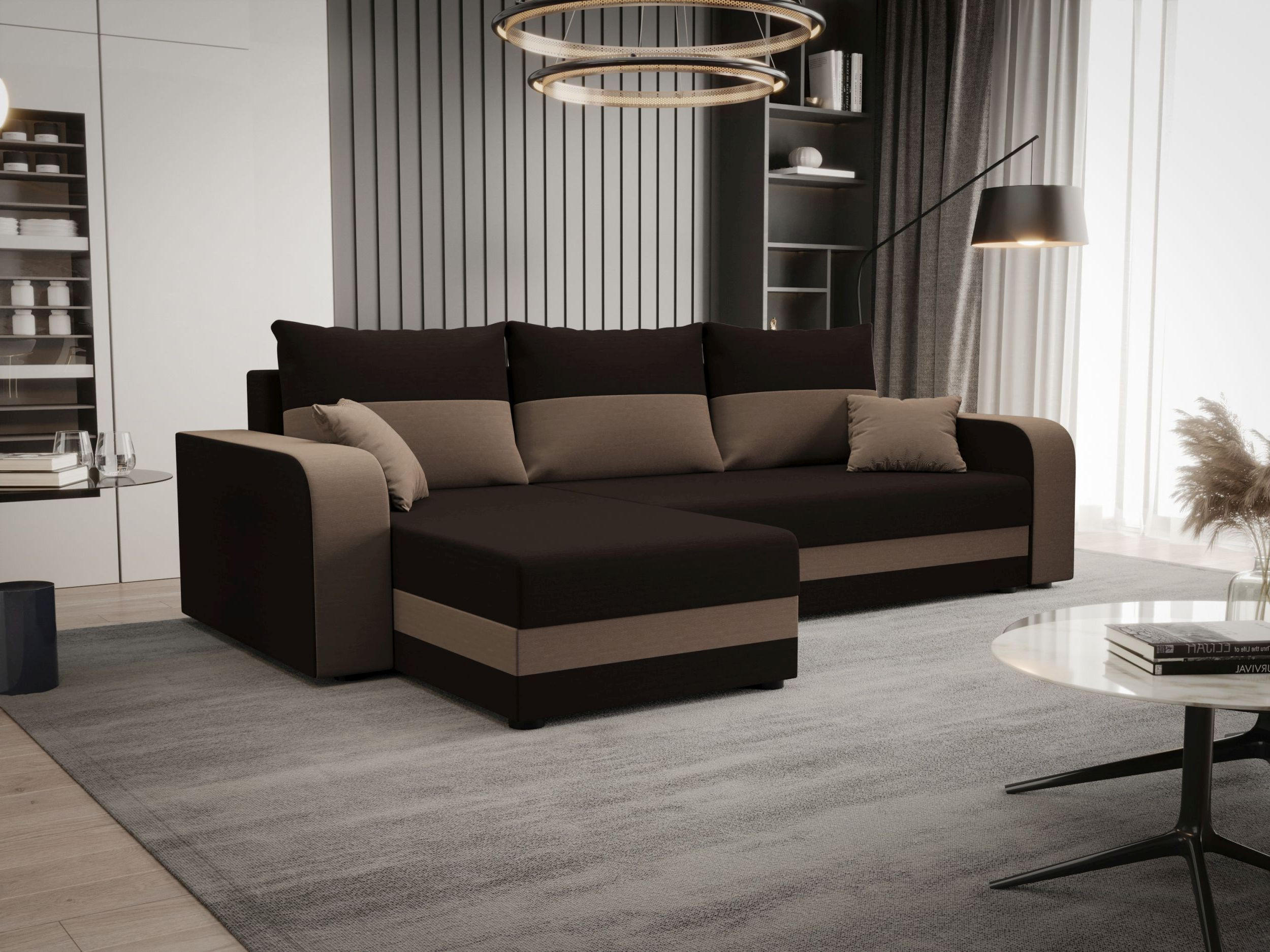 ECKSOFA HEWLET L BIS Rainbow 41+05 Links mit Schlaffunktion - Braun, Textil (240/140cm) - Bedante