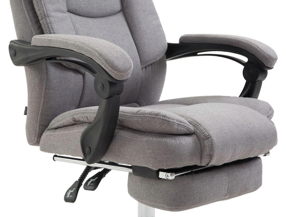 BÜROSTUHL Castan, Stoff Grau - Grau, Textil/Metall (67/124/64cm) - TPFLiving
