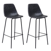 BARHOCKER Lucien Dunkelgrau Sitzhöhe 75cm 2er-Set - Grau, Kunststoff (43/104/49cm) - Happy Garden