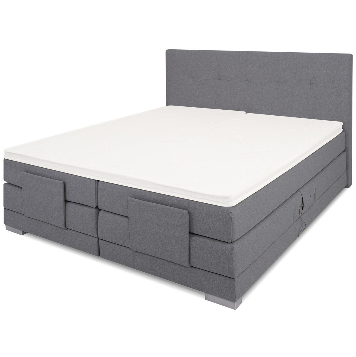 SPLIT-TOPPER GEL für elektrische Boxspringbetten - Weiß, Textil (180/210cm) - wonello