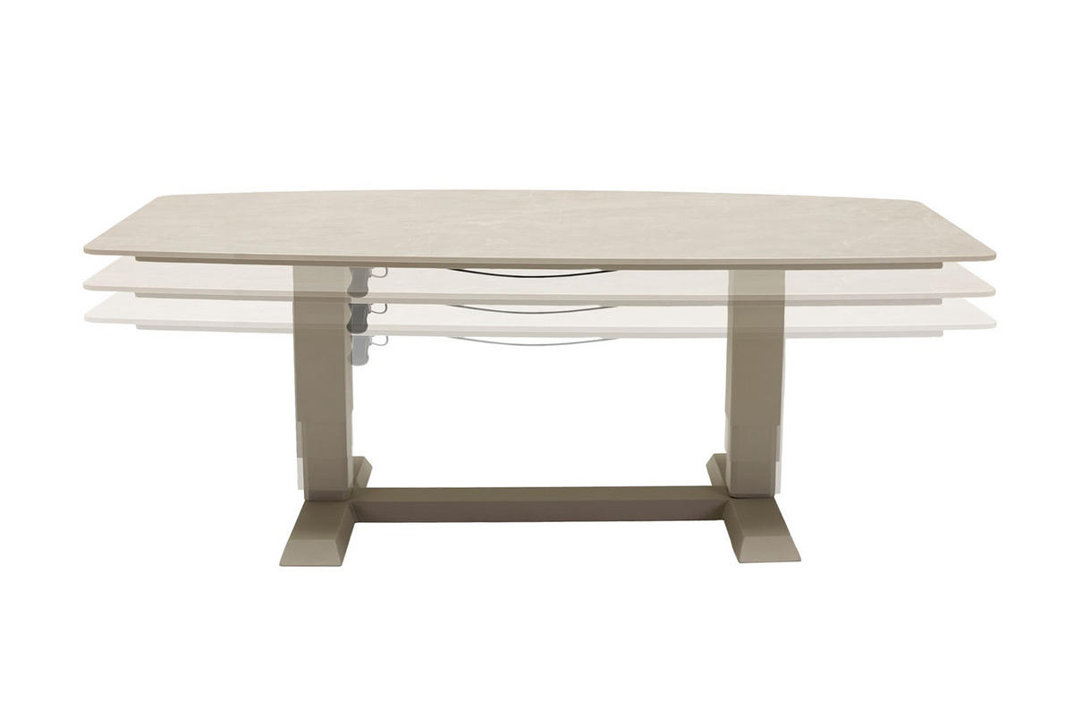 GARTENTISCH Malte 180x90cm, Stein, Taupe - Taupe, Stein (90/180cm) - dasmöbelwerk