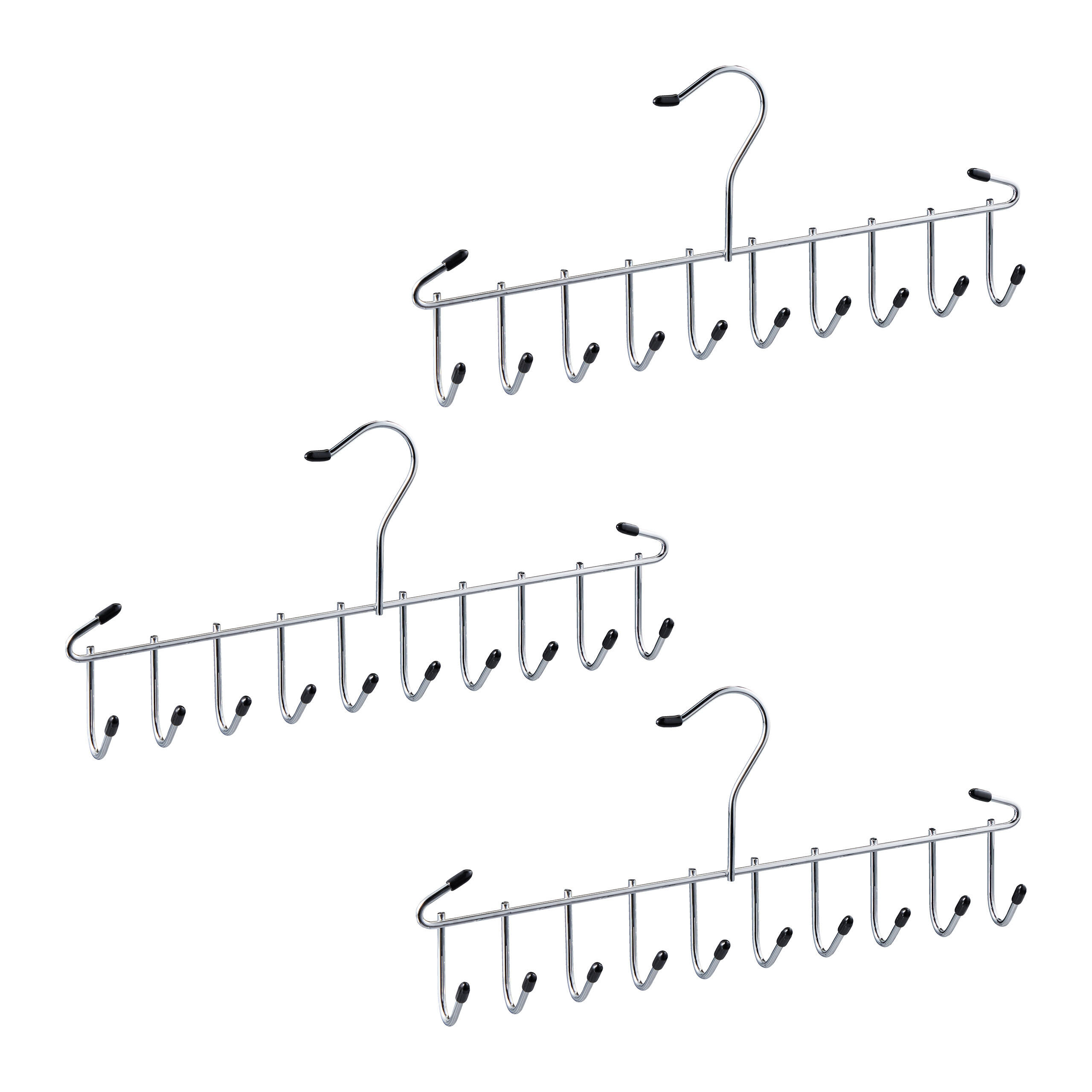 3XDRŽIAK na opasky - strieborná, kov/plast (34.5/4/1.5cm) - Relaxdays