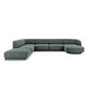 PANORAMASOFA links Miley aus Chenille-Stoff petrol 6 Sitzplätze - Petrol, Textil (255/70/330cm) - Micadoni