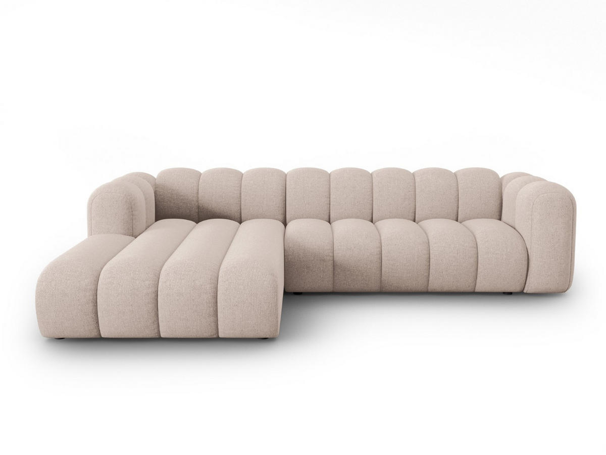 ECKSOFA modular links Lupine aus Chenille-Stoff beige 4 Sitzplätze - Beige, Textil (177/290cm) - Micadoni