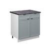 KÜCHENUNTERSCHRANK Fame-Line Hellblau-grau 80 cm, AP Anthrazit - Blaugrau/Weiß, Holzwerkstoff (80/82/60cm) - Vicco