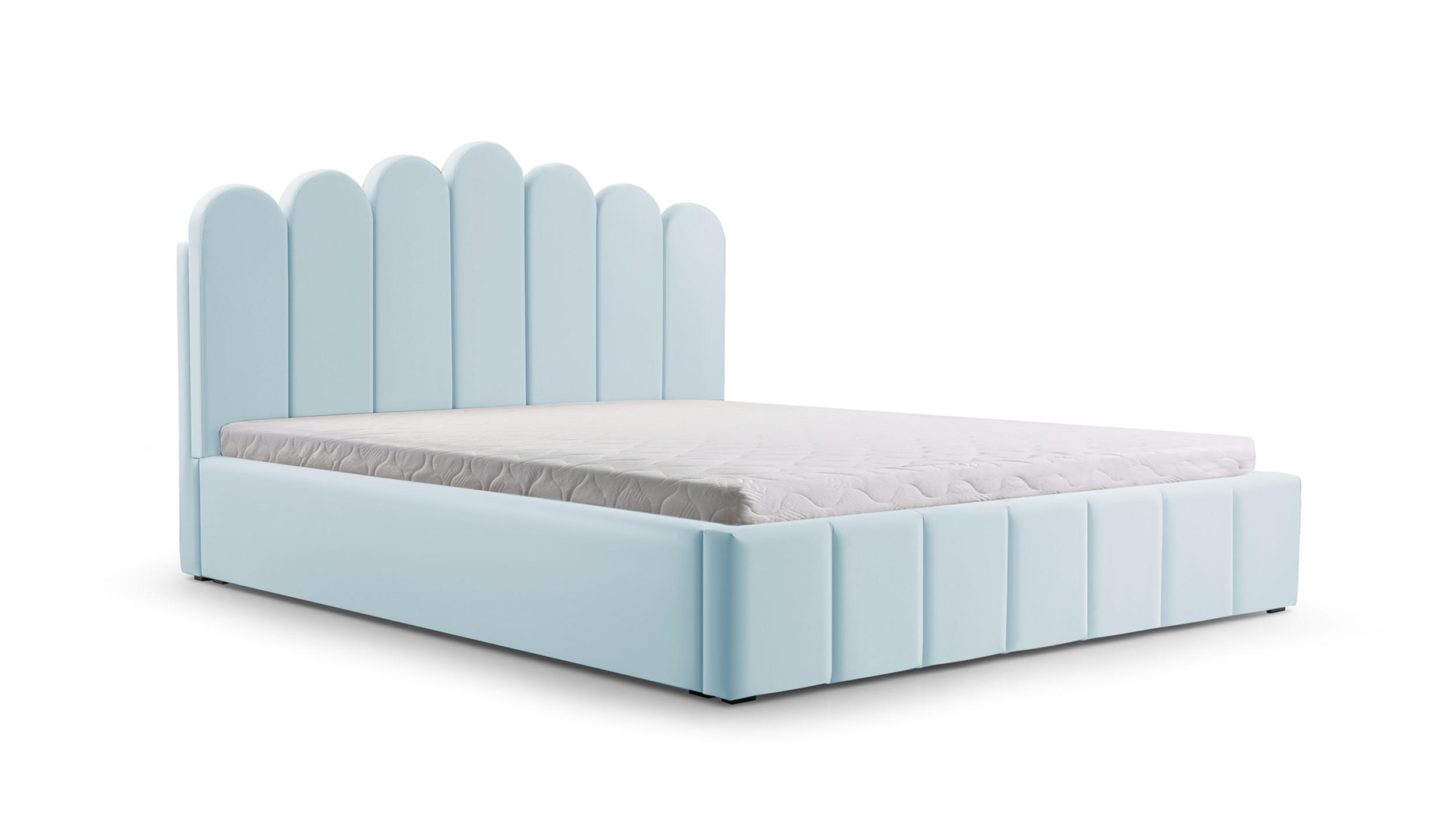 POLSTERBETT Bett 03 - 180x200 - Aqua - Hellblau, Holz/Textil (180/200cm) - Möblo