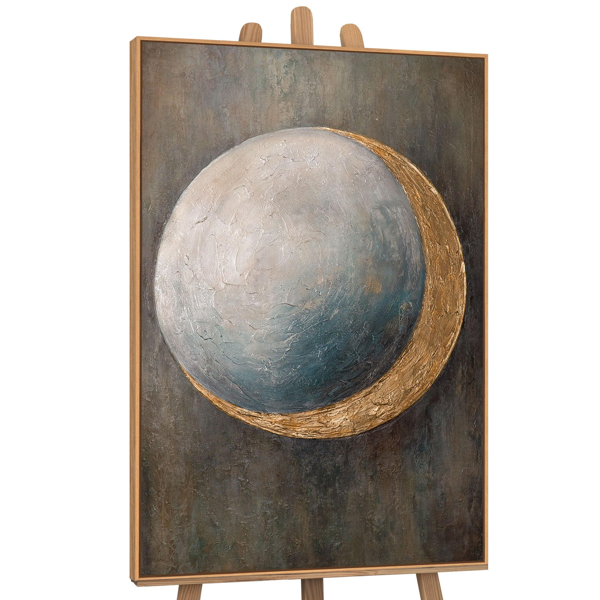 GEMÄLDE Wärme des Universums Schattenfugenrahmen Eichefarben 120x80 cm - Eichefarben, Holz (120/80cm) - YS-art gallery