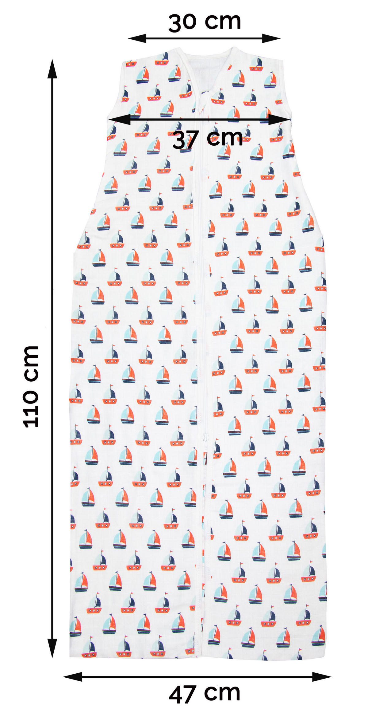 BABYSCHLAFSACK, 110 cm, 100% Baumwolle, bunt - Weiß, Textil (22/110cm) - Zollner