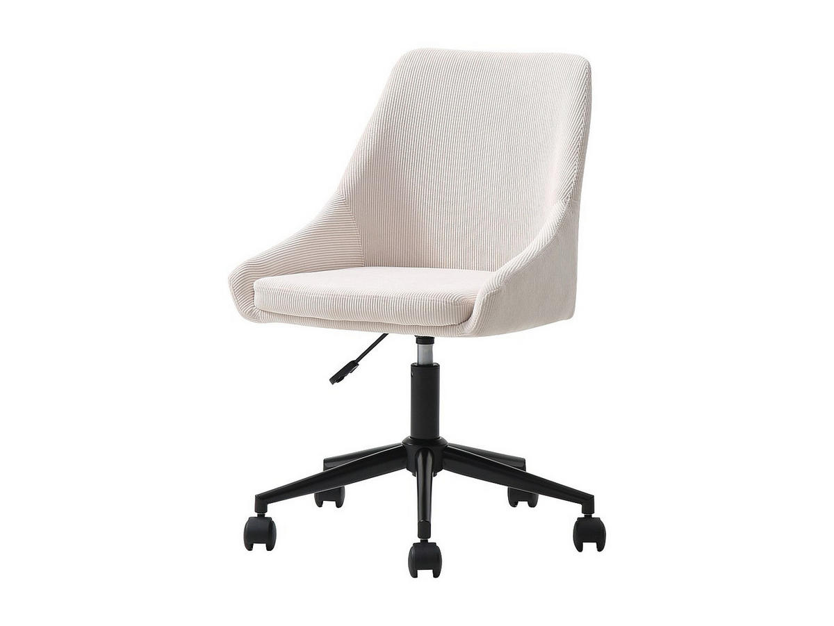 BÜROSTUHL ohne Armlehnen - 51 cm x 58 cm - samt - schwarz, cremefarben Masurie - Creme/Schwarz, Textil (51/91/58cm) - Vente-Unique