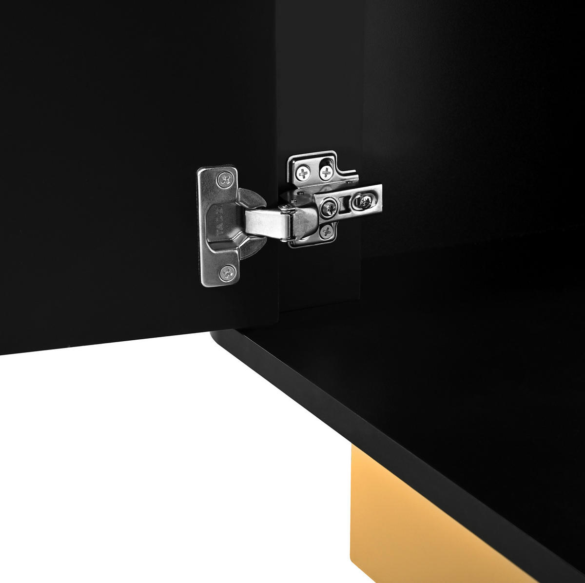 TV-LOWBOARD mit Stauraum 170 x 40,5 x 47 cm MDF/PB Black 3 Türen - Schwarz, Holzwerkstoff (40.5/47/170cm) - Beauniv