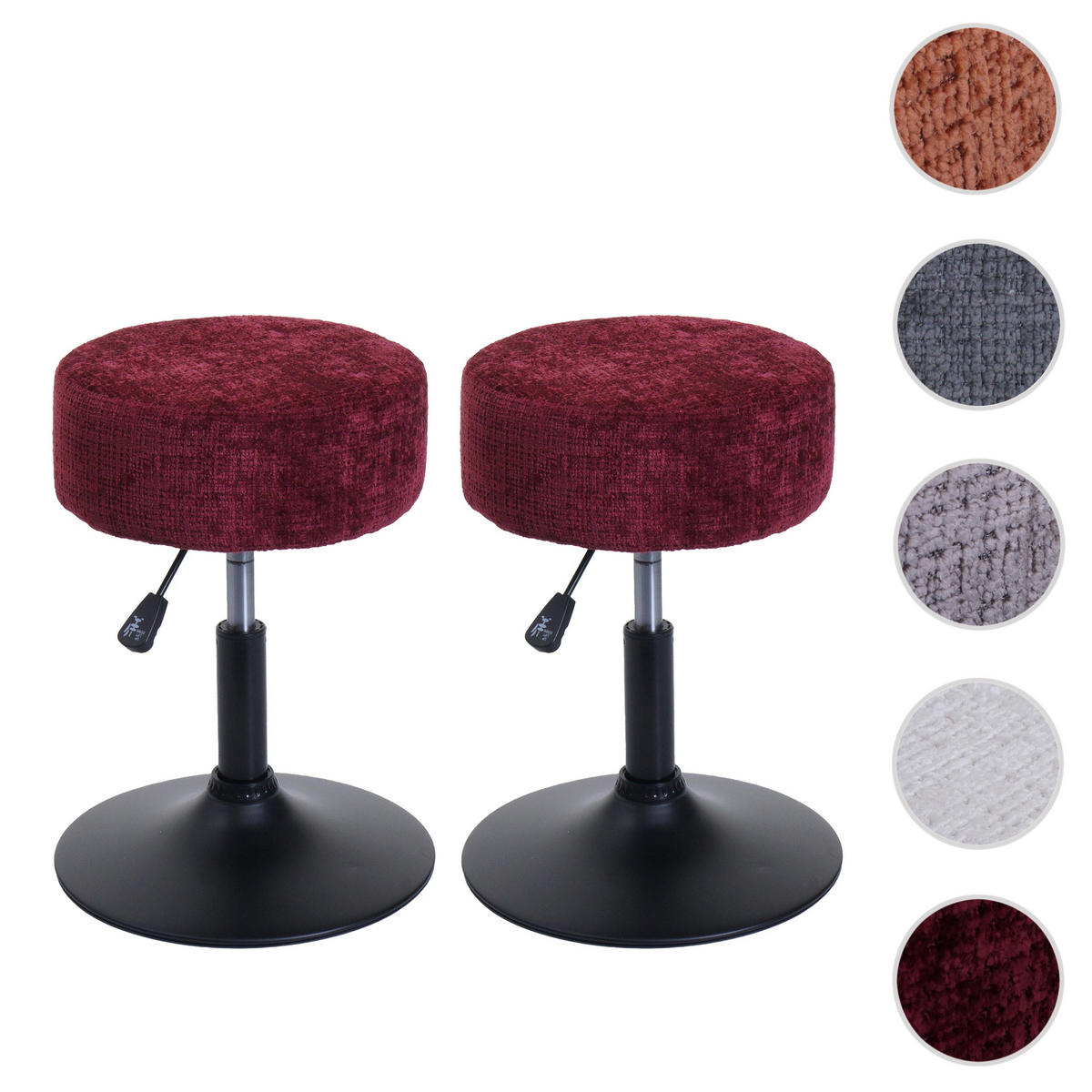 HOCKER Bordeaux 2er-Set - Bordeaux, Textil (37/57/37cm) - MCW