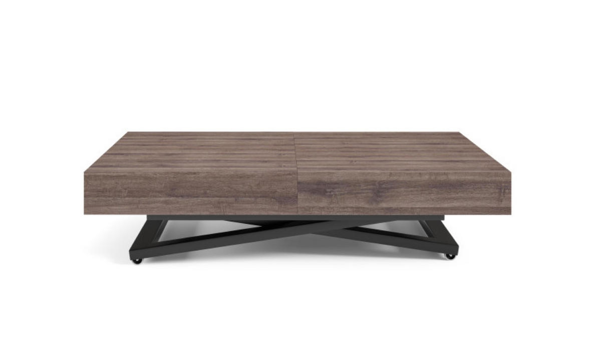TISCH Anthrazit SIENNA Modern U-Förmige Beine Sherman Oak - Eichefarben/Schwarz, Holzwerkstoff (80/80/80cm) - Sepro Meble