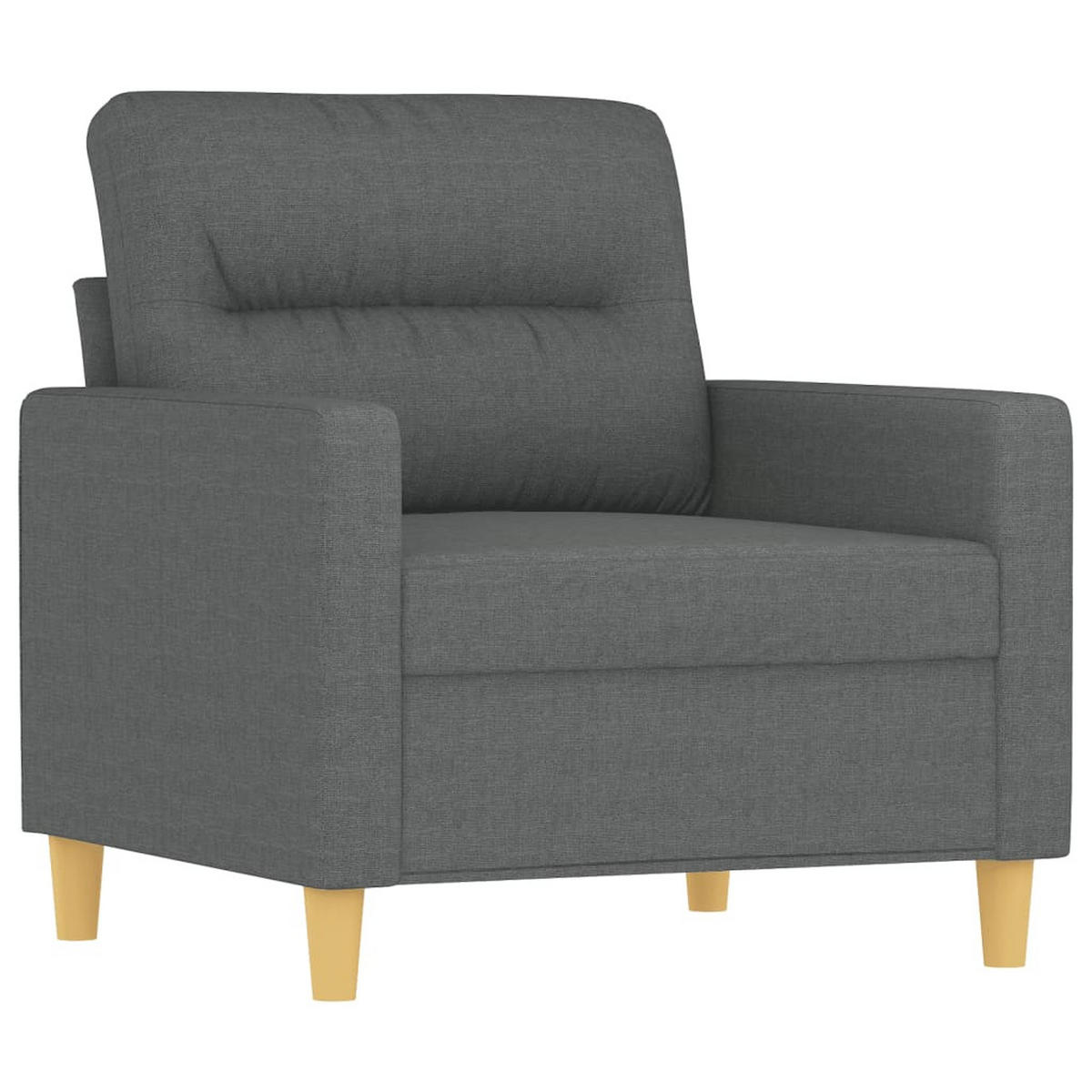SOFAGARNITUR 3-TLG. Mit Kissen Dunkelgrau Stoff - Grau, Textil (77/80/78cm) - vidaXL