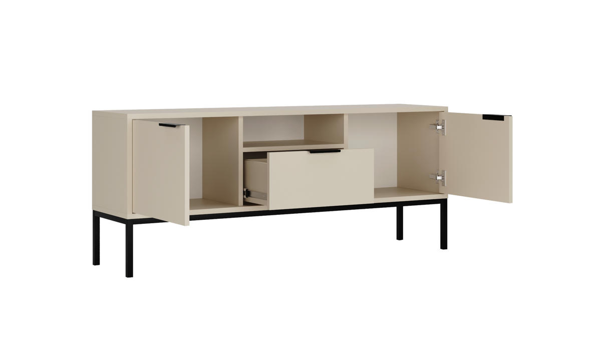 LOWBOARD Austin 33/56,4/135 cm - Beige/Schwarz, Holzwerkstoff (33/56/135cm) - Kocot Kids