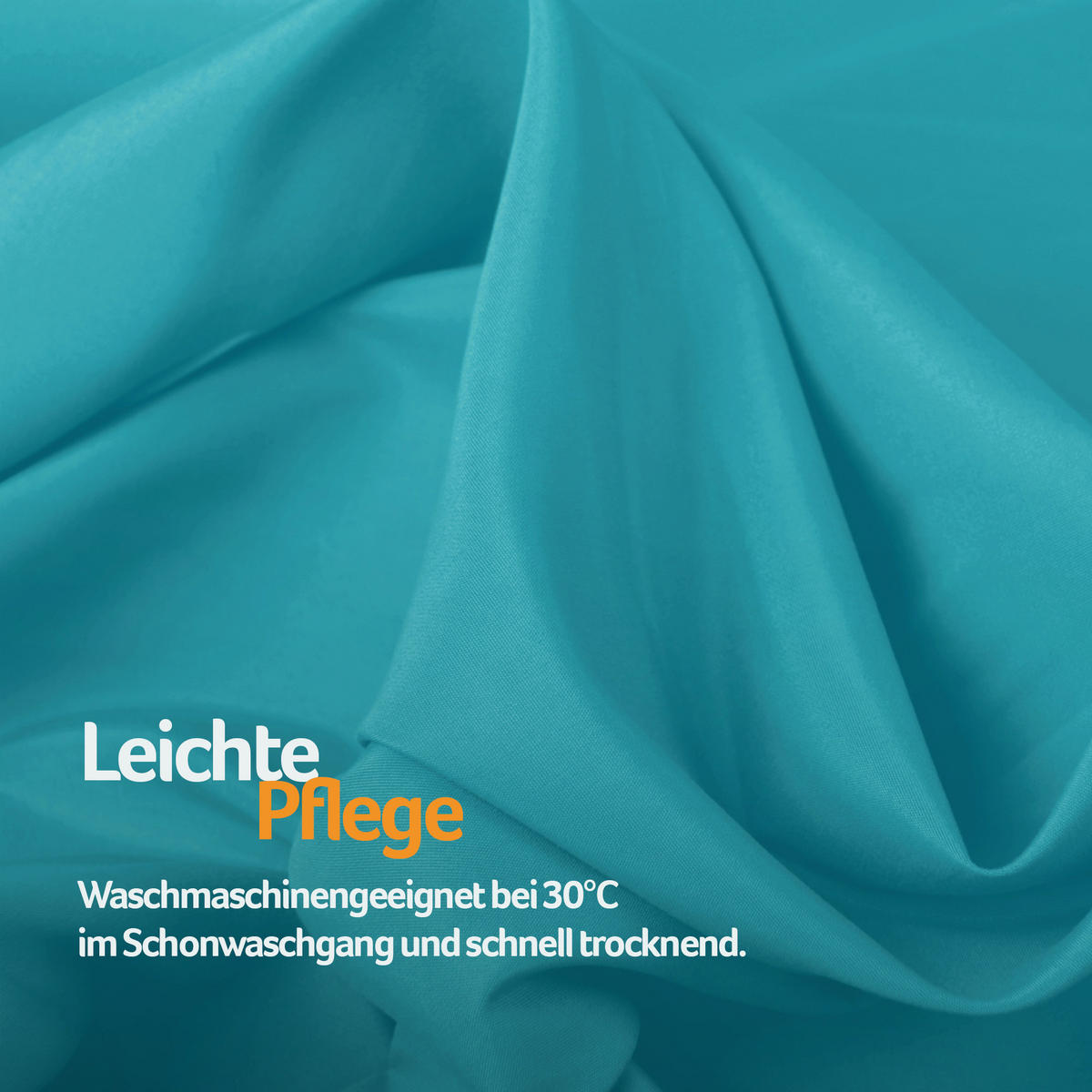 VORHANG Blickdicht ( 140x145cm ) mit Kräuselband / Universalband in Türkis - Türkis, Textil (140/145cm) - Bestlivings