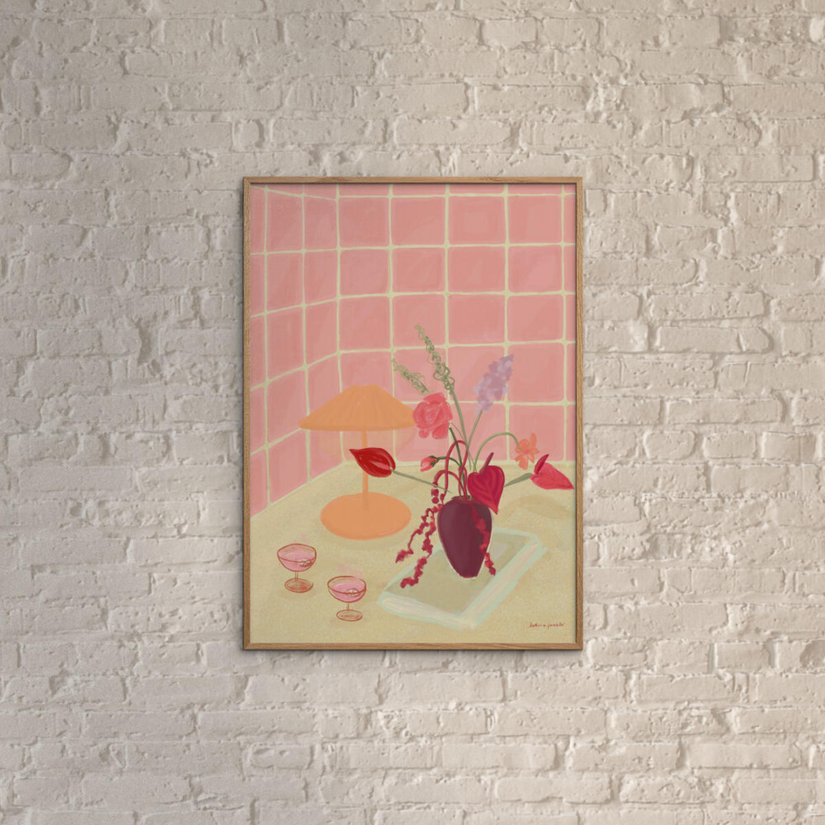 POSTER Katharina Puritscher - Bubbly - Pink, Papier (30/40/0.1cm) - Poster&Frame