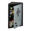 MEDIZINSCHRANK - Schwarz, Glas/Metall (30/45/17.5cm) - Relaxdays