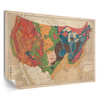 POSTER - 42x29 cm (A3) - William Blake - Geologische Karte der USA - Rot, Textil (42/29.7/0.1cm) - TULUP