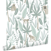 TAPETE Affen 53 cm x 10.05 m - Weiß, Papier (53/0.1cm) - ESTAhome