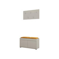 GARDEROBEN-SET Gesita VII - Kaschmir/Silberfarben, Holzwerkstoff/Kunststoff (84/45/35cm) - MIRJAN24