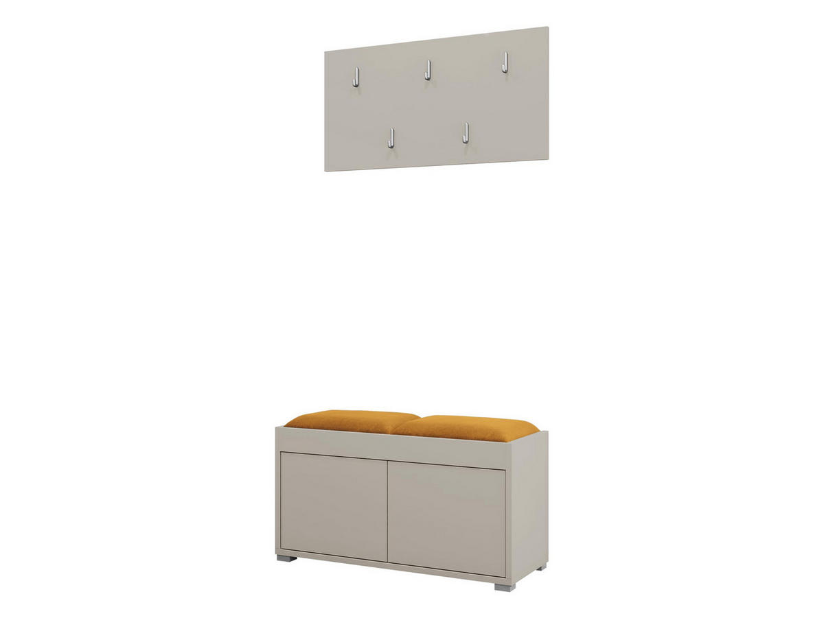 GARDEROBEN-SET Gesita VII - Kaschmir/Silberfarben, Holzwerkstoff/Kunststoff (84/45/35cm) - MIRJAN24
