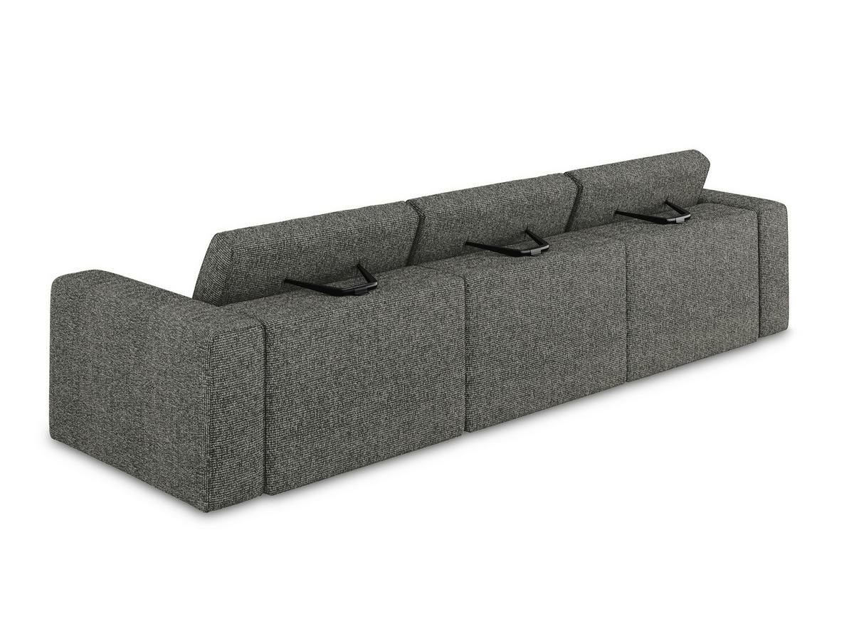 4-SITZER-SOFA Strukturstoff Stoff Grau - Dunkelgrau/Beige, Kunststoff/Textil (314/80/103cm) - Makamii