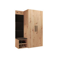 GARDEROBEN-SET Medi IV - Schwarz/Braun, Holzwerkstoff/Kunststoff (80/191/50cm) - MIRJAN24