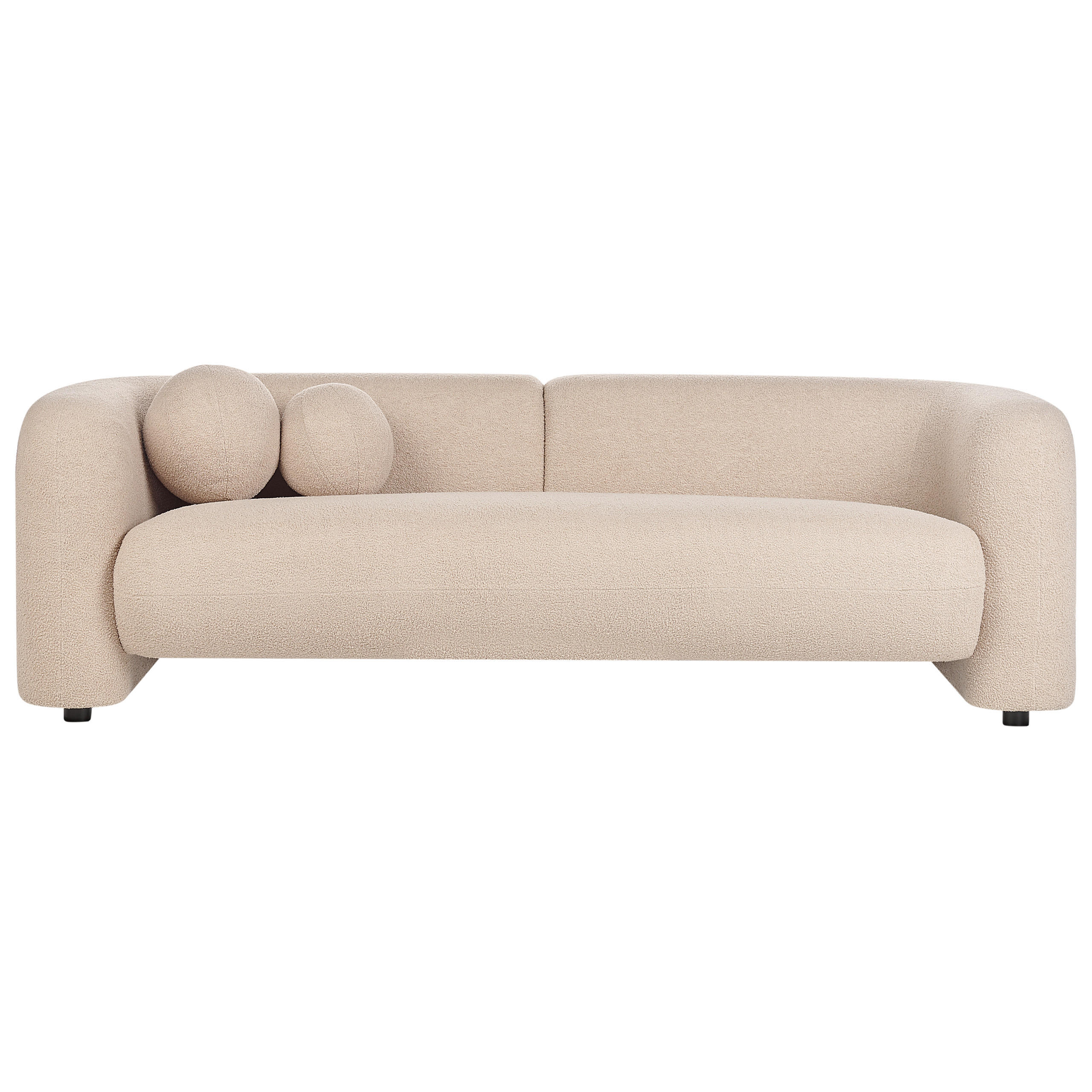 3-SITZER-SOFA Bouclé beige Leiren - Beige, Textil (224/73/83cm) - Beliani