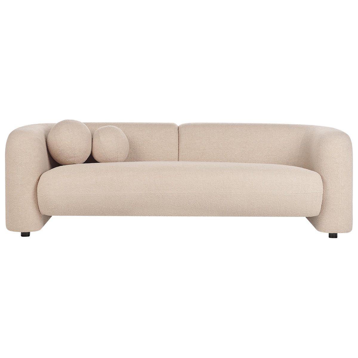 3-SITZER-SOFA Bouclé beige Leiren - Beige, Textil (224/73/83cm) - Beliani