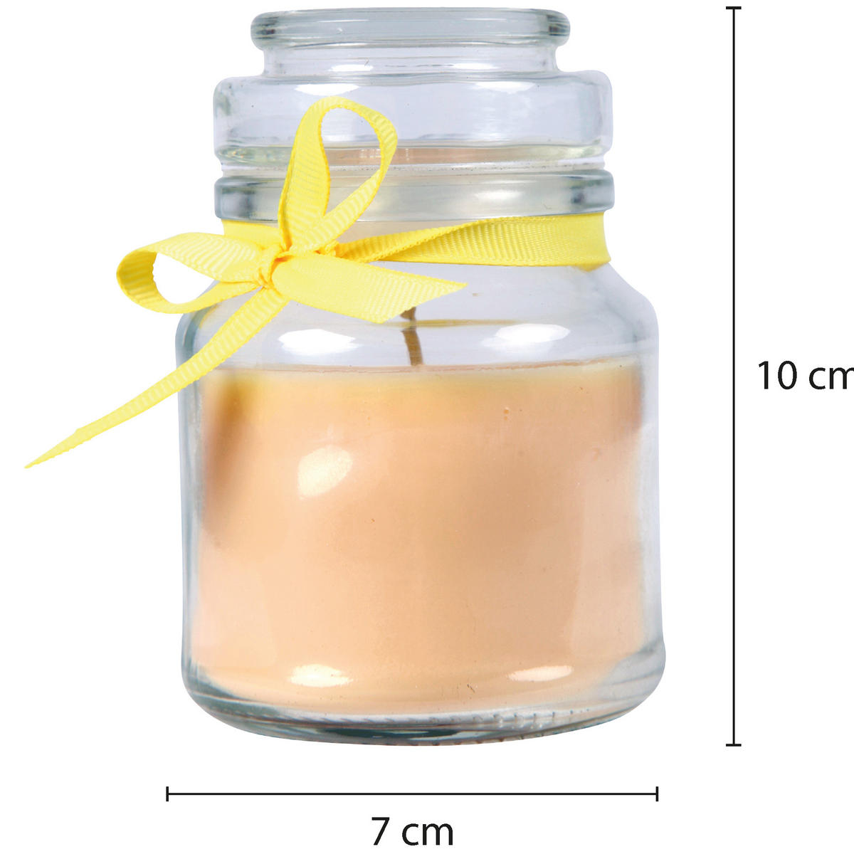 DUFTKERZE im Bonbonglas mit Deckel Vanille 30h - Beige, Glas (7/10cm)