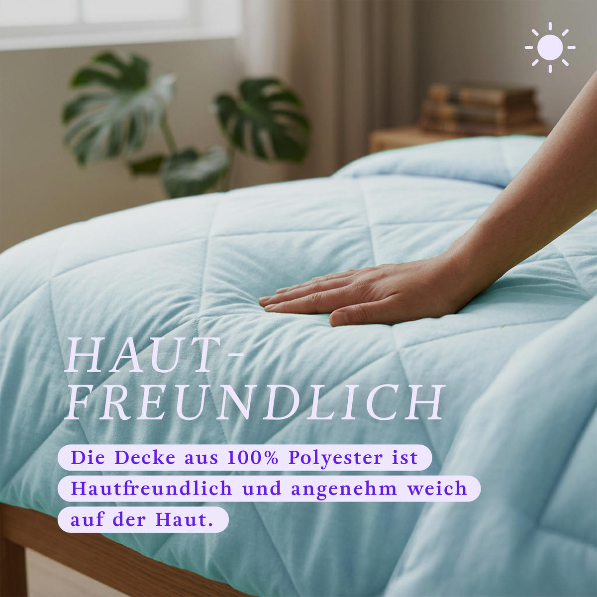 SOMMERBETT Steppbett leicht Hellblau 200x200 cm - Hellblau, Textil (200/200cm) - Bestlivings