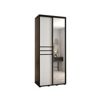 SCHWEBETÜRENSCHRANK 235,2/100/45 2-türig - Schwarz/Weiß, Holz/Metall (100/235/45cm) - Abiks Möbel