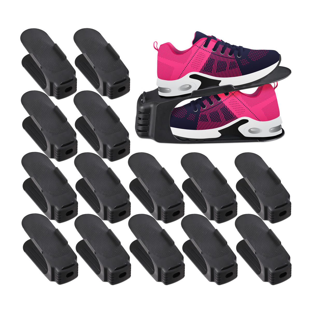 15XSTOHOVAČ obuvi - černá, plast (10/12.5/25cm) - Relaxdays