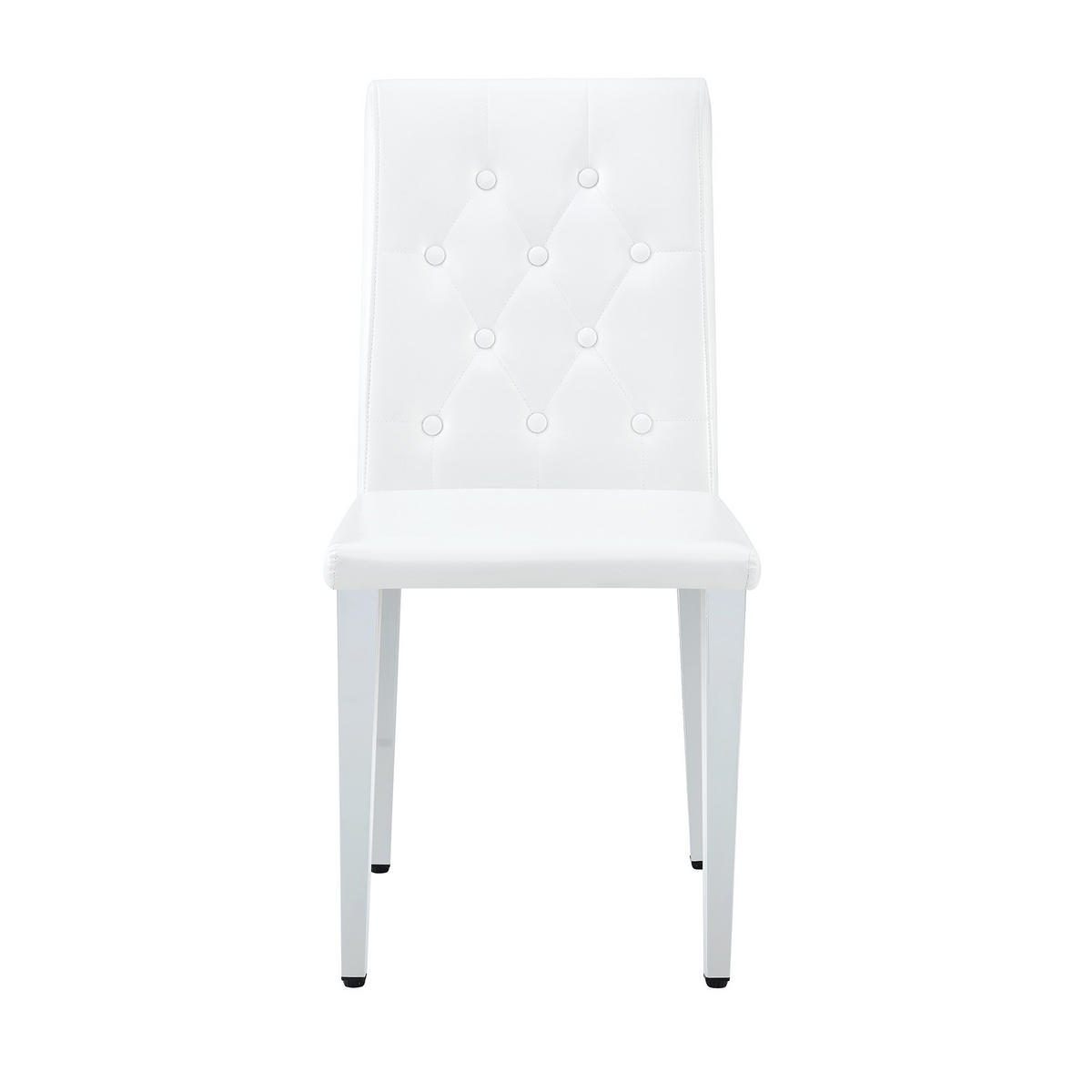 STUHL-SET DE-36649 4 Stück mit PU-Bezug und Metallbeinen Silber - Silberfarben, Metall (46/89/42cm) - ComfortXL