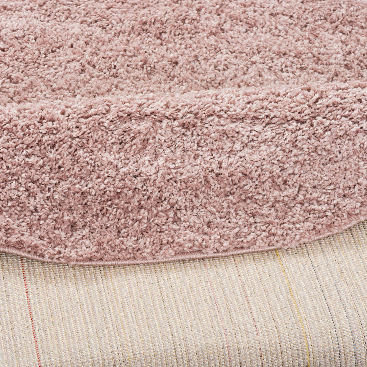 HOCHFLOR LANGFLOR TEPPICH ALOHA RUND - Altrosa, Textil (120/120cm) - Pergamon