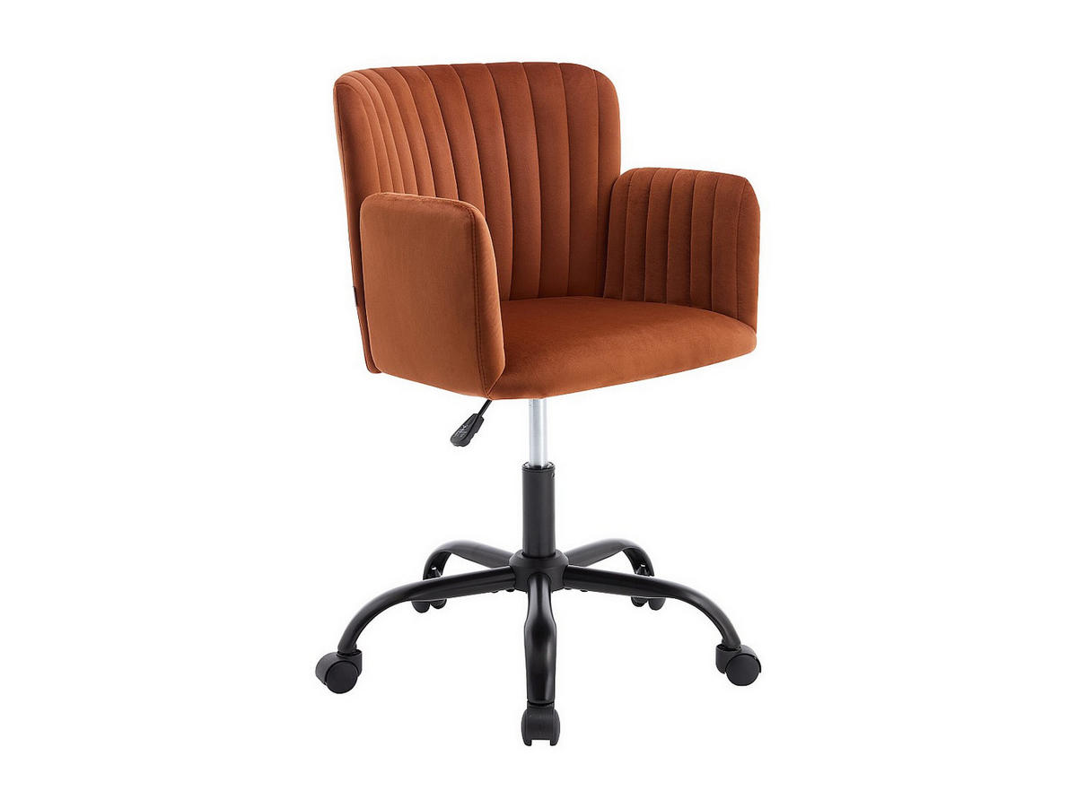 BÜROSTUHL ohne Armlehnen - 53 cm x 54 cm - stoff - terracotta Toara - Terracotta, Textil (53/87/54cm) - Vente-Unique