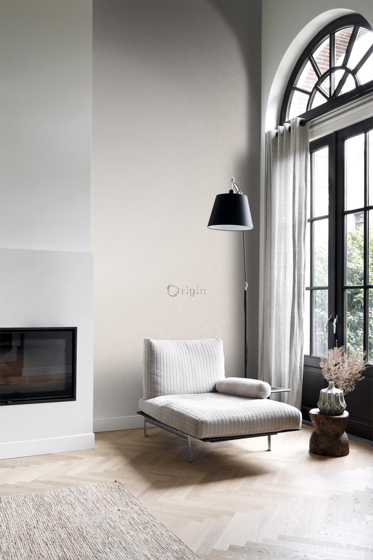TAPETE Uni 53 cm x 10.05 m - Grau, Papier (53/1000cm) - Origin Wallcoverings