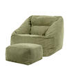 SITZSACK Cord Sessel Natalia mit Hocker - Salbeigrün, Textil (100/80/88cm) - icon