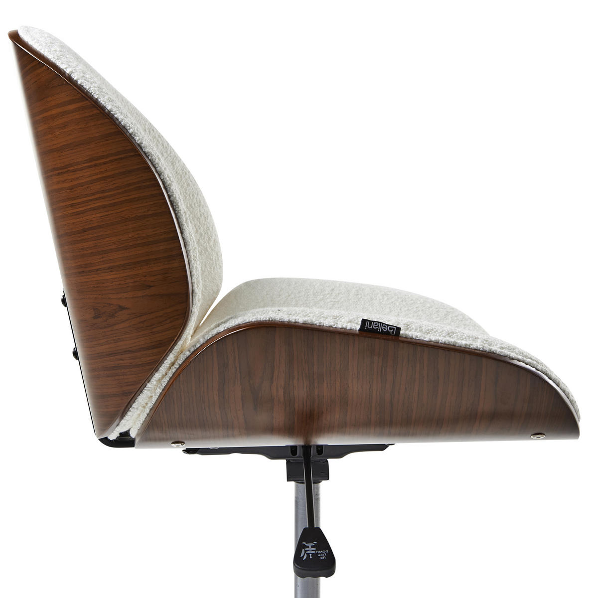 SCHREIBTISCHSTUHL Hellgrau Menesha - Braun/Weiß, Textil (52/81/41cm) - Beliani