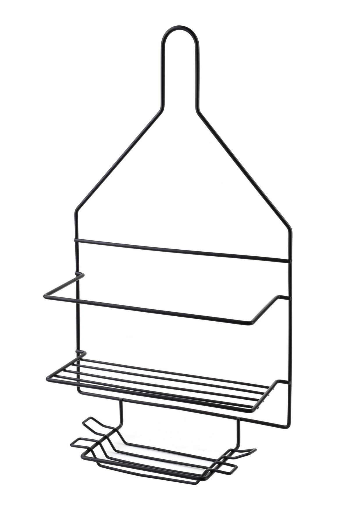 BADEZIMMERREGAL Carl 23/9,5/41,5cm Schwarz - Schwarz, Metall (23/41.5/9.5cm) - Mondex